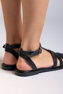 Σανδάλia δερμάτινα gladiator ESTIL - Μαύρο - thefashionproject.gr - Estil
