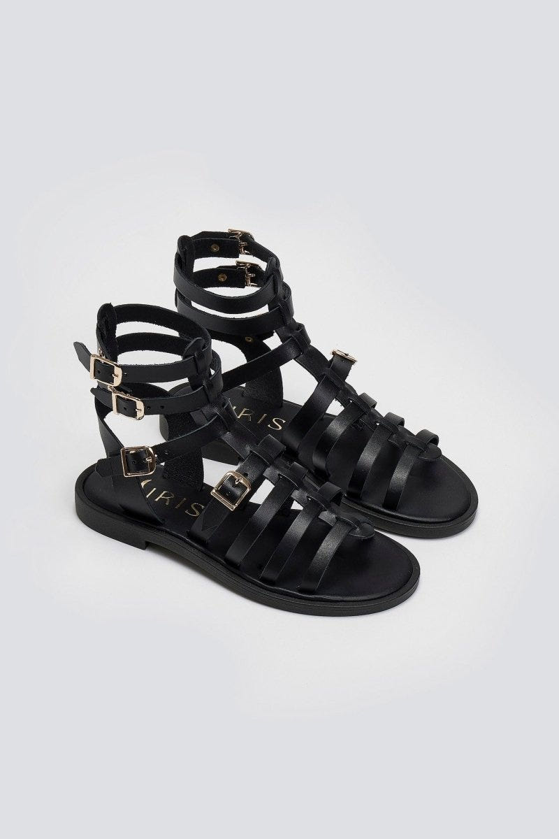 Σανδάλια δερμάτινα gladiator Iris Sandals - Μαύρο - thefashionproject.gr - IRIS