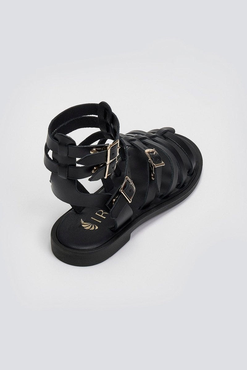 Σανδάλια δερμάτινα gladiator Iris Sandals - Μαύρο - thefashionproject.gr - IRIS