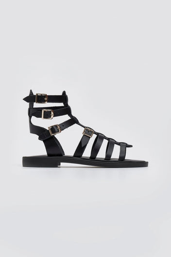 Σανδάλια δερμάτινα gladiator Iris Sandals - Μαύρο - thefashionproject.gr - IRIS