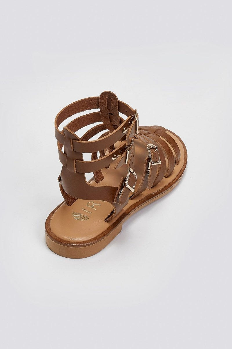 Σανδάλια δερμάτινα gladiator Iris Sandals - Ταμπά - thefashionproject.gr - IRIS