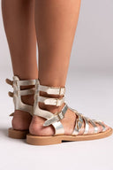 Σανδάλια δερμάτινα gladiator Iris Sandals - Χρυσό - thefashionproject.gr - IRIS
