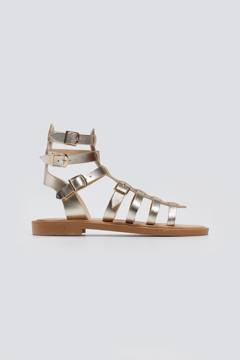 Σανδάλια δερμάτινα gladiator Iris Sandals - Χρυσό - thefashionproject.gr - IRIS