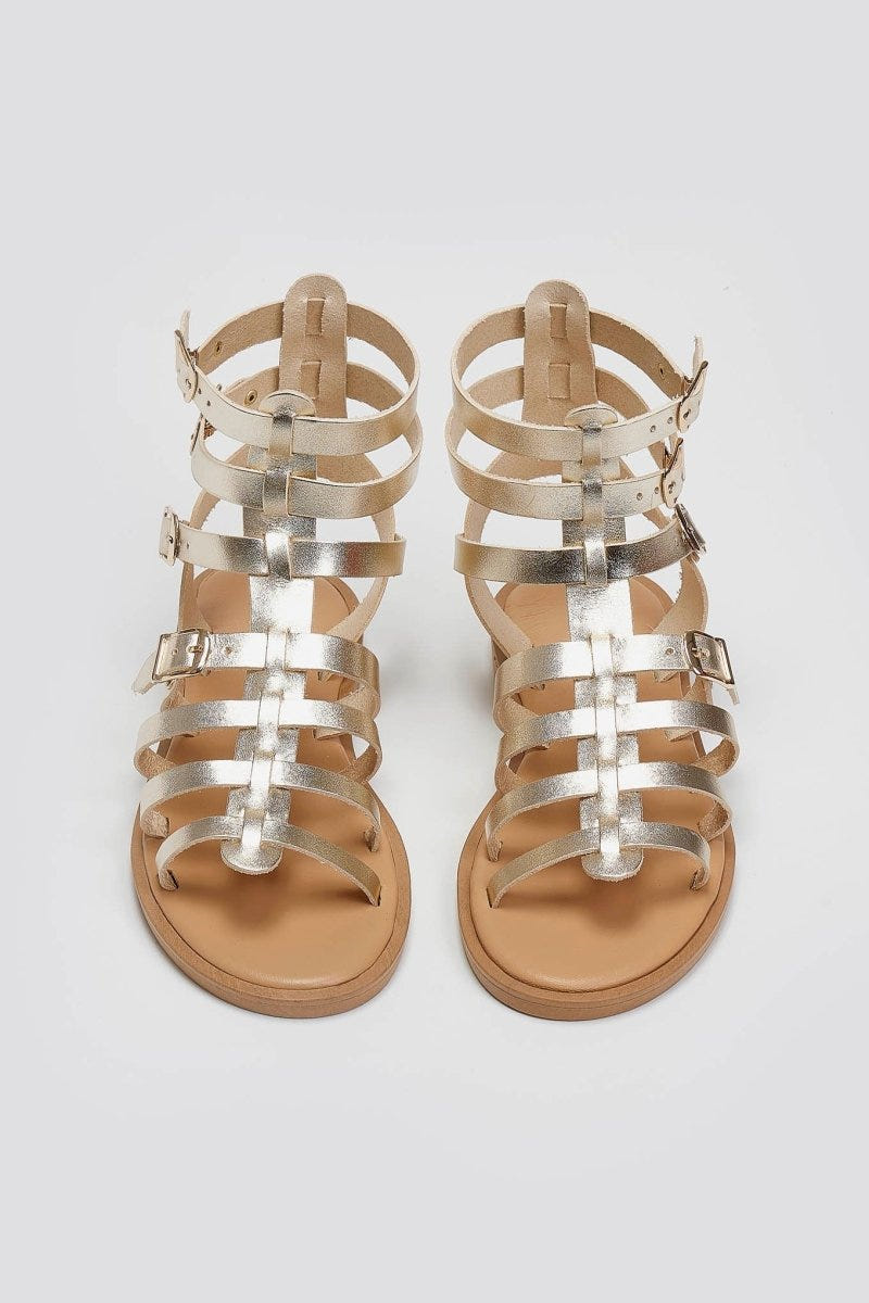 Σανδάλια δερμάτινα gladiator Iris Sandals - Χρυσό - thefashionproject.gr - IRIS
