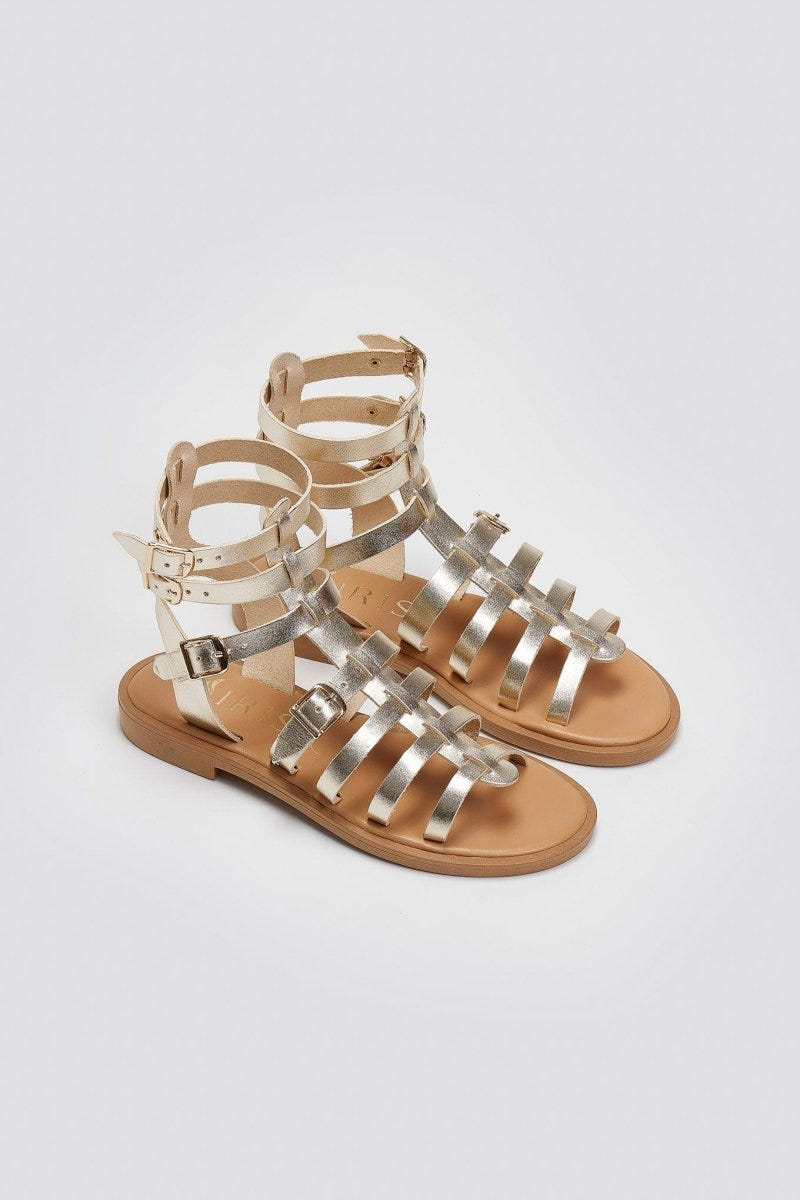 Σανδάλια δερμάτινα gladiator Iris Sandals - Χρυσό - thefashionproject.gr - IRIS