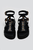 Σανδάλια δερμάτινα gladiator με τρουκς ATENEO - Μαύρο - thefashionproject.gr - ATENEO