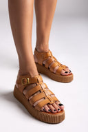 Σανδάλια δερμάτινα gladiator Tfp - Ταμπά - thefashionproject.gr - TFP