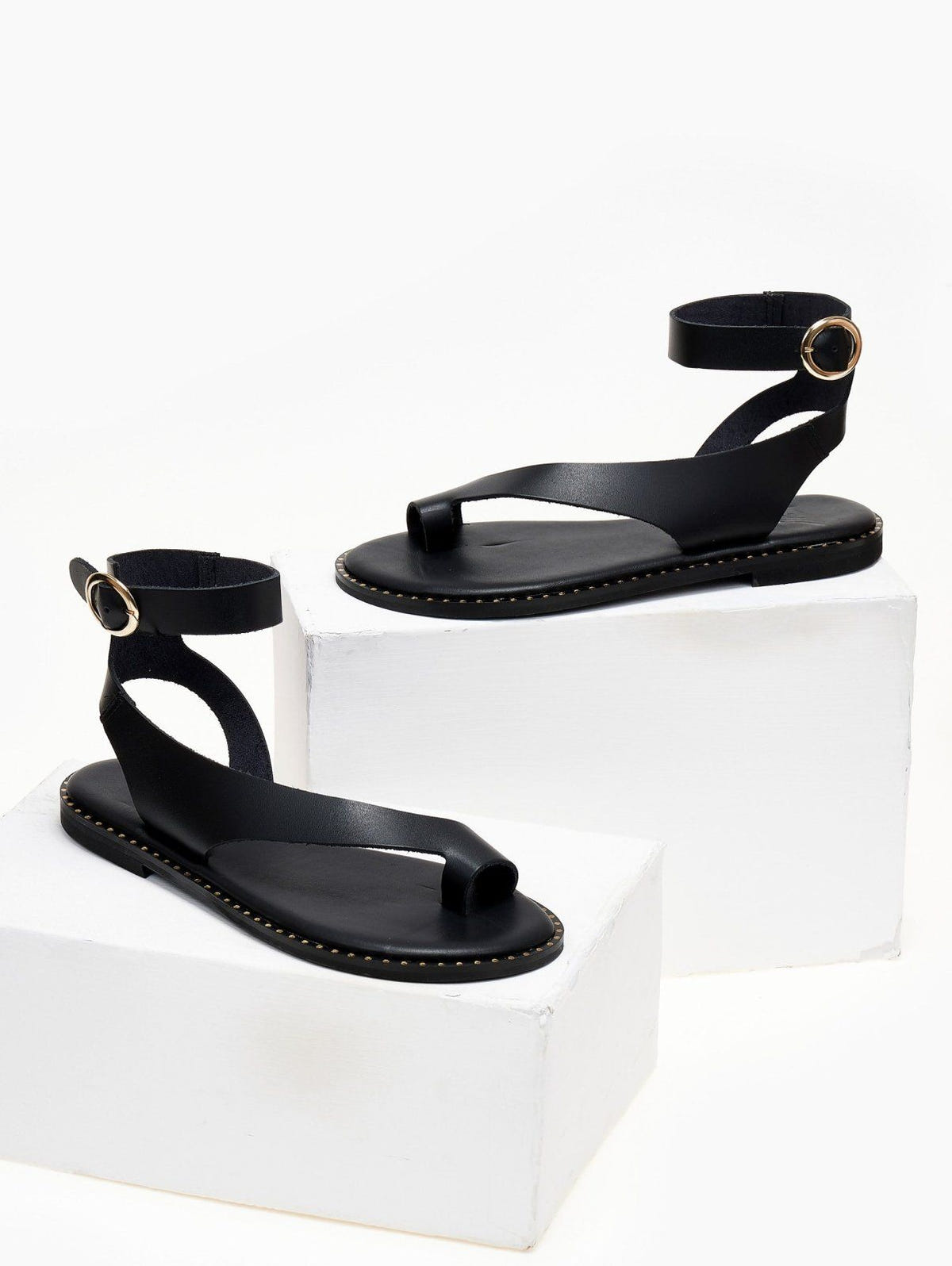 Σανδάλια δερμάτινα Iris Sandals - Μαύρο - thefashionproject.gr - IRIS