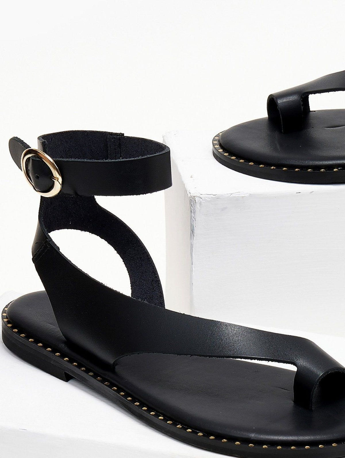 Σανδάλια δερμάτινα Iris Sandals - Μαύρο - thefashionproject.gr - IRIS