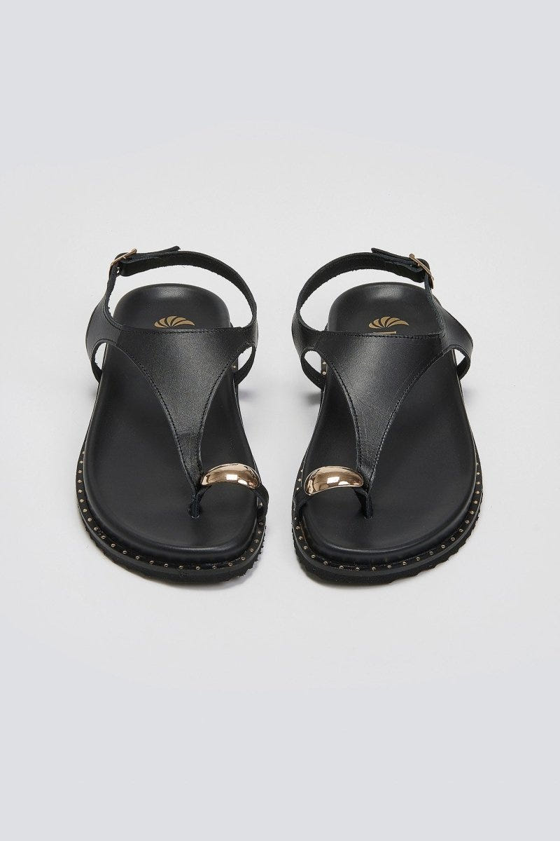 Σανδάλια δερμάτινα Iris Sandals - Μαύρο - thefashionproject.gr - IRIS