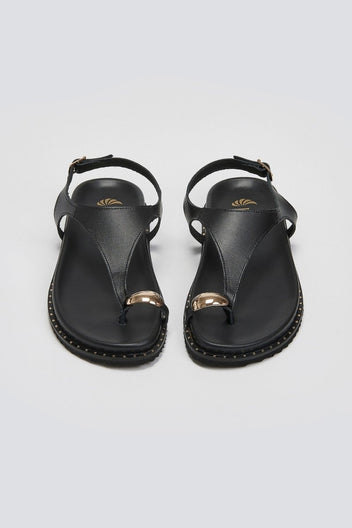 Σανδάλια δερμάτινα Iris Sandals - Μαύρο - thefashionproject.gr - IRIS