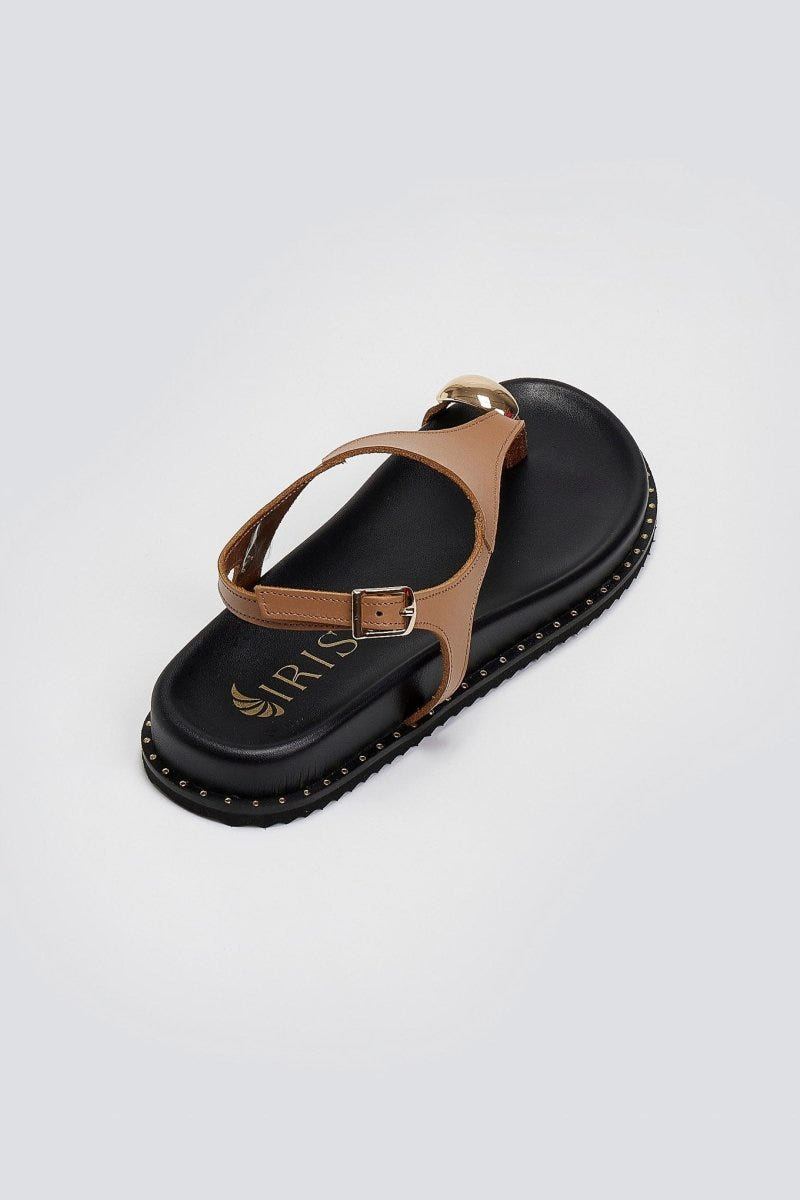 Σανδάλια δερμάτινα Iris Sandals - Mocha - thefashionproject.gr - IRIS