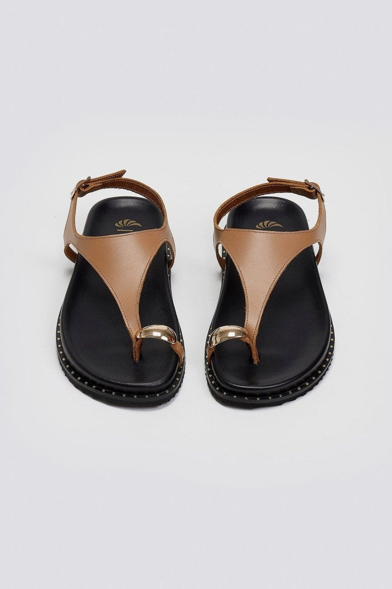 Σανδάλια δερμάτινα Iris Sandals - Mocha - thefashionproject.gr - IRIS