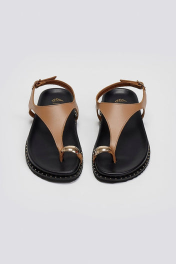 Σανδάλια δερμάτινα Iris Sandals - Mocha - thefashionproject.gr - IRIS