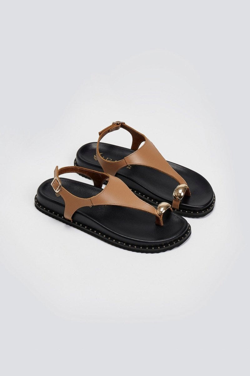 Σανδάλια δερμάτινα Iris Sandals - Mocha - thefashionproject.gr - IRIS