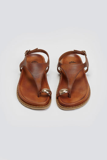 Σανδάλια δερμάτινα Iris Sandals - Ταμπά - thefashionproject.gr - IRIS