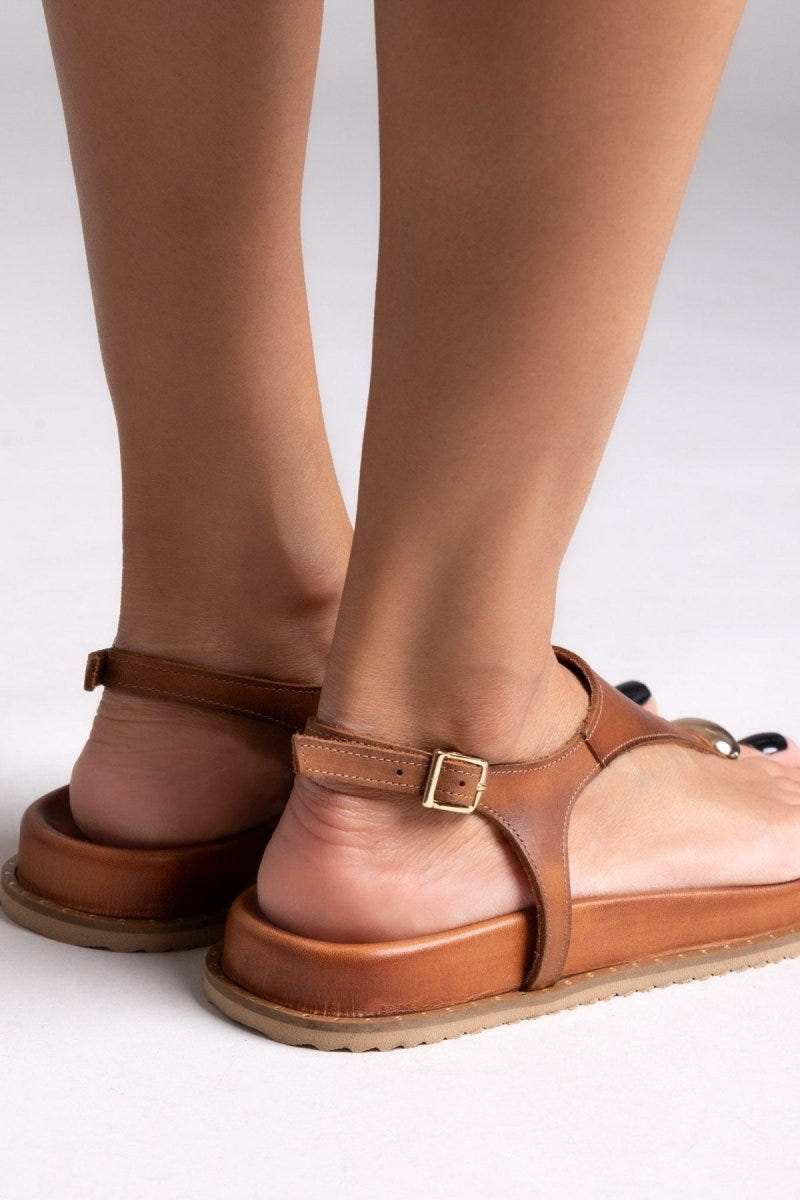 Σανδάλια δερμάτινα Iris Sandals - Ταμπά - thefashionproject.gr - IRIS