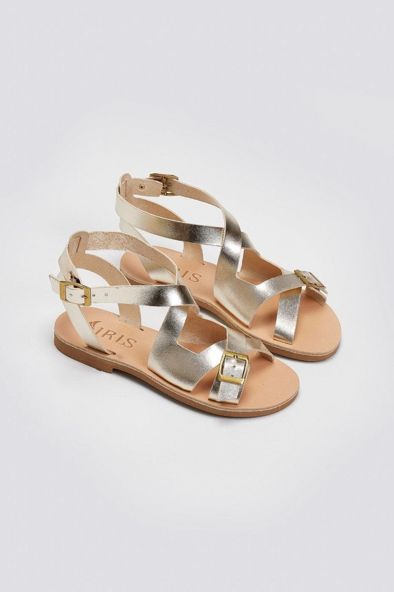Σανδάλια δερμάτινα Iris Sandals - Χρυσό - thefashionproject.gr - IRIS