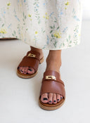 Σανδάλια δερμάτινα με αγκράφα TFP - Ταμπά - thefashionproject.gr - TFP