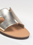 Σανδάλια δερμάτινα με άνοιγμα estil - Χρυσό - thefashionproject.gr - Estil