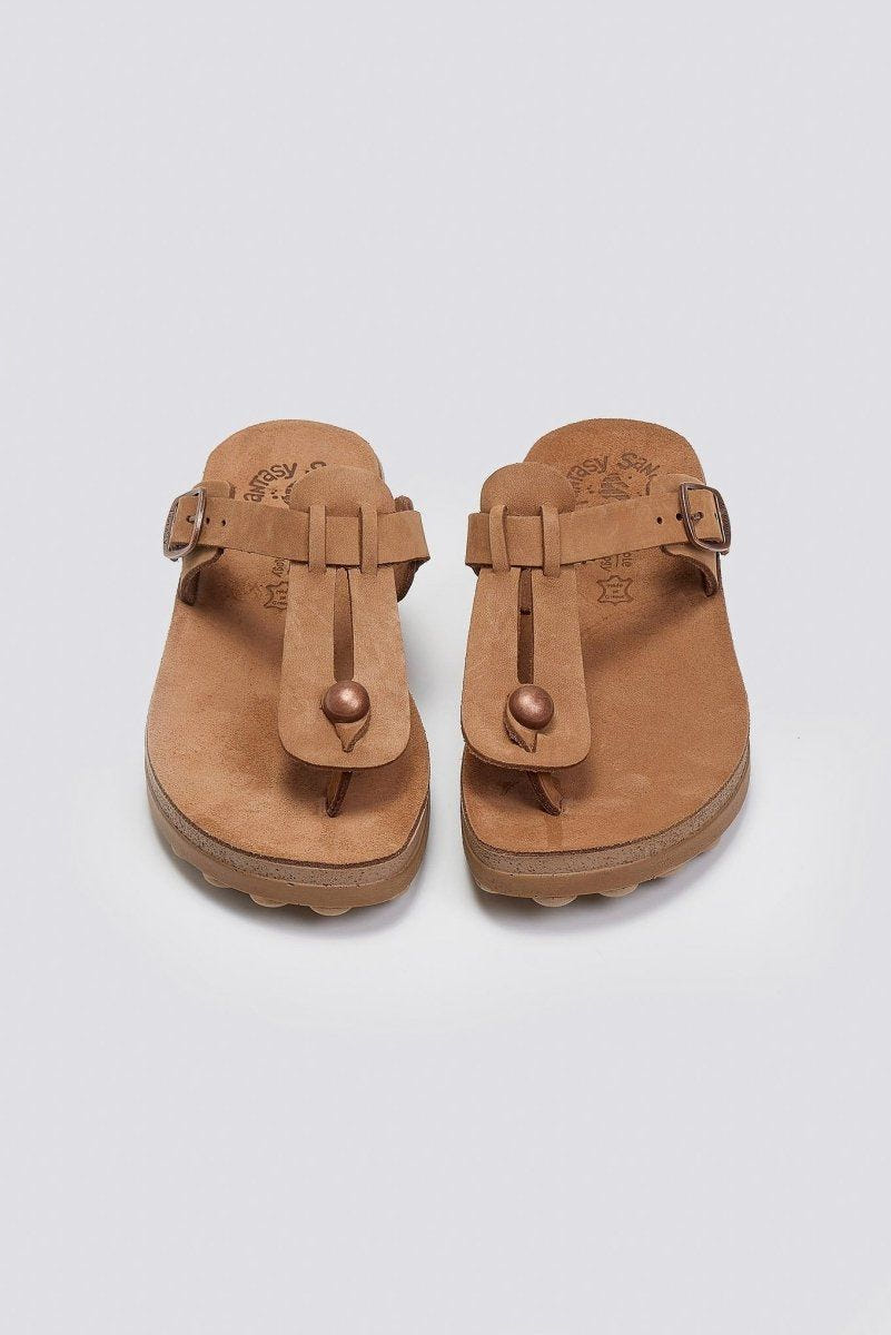 Σανδάλια δερμάτινα με άνοιγμα MIRABELLA FANTASY SANDALS - Κάμελ - thefashionproject.gr - FANTASY SANDALS