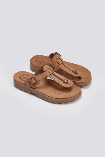 Σανδάλια δερμάτινα με άνοιγμα MIRABELLA FANTASY SANDALS - Κάμελ - thefashionproject.gr - FANTASY SANDALS