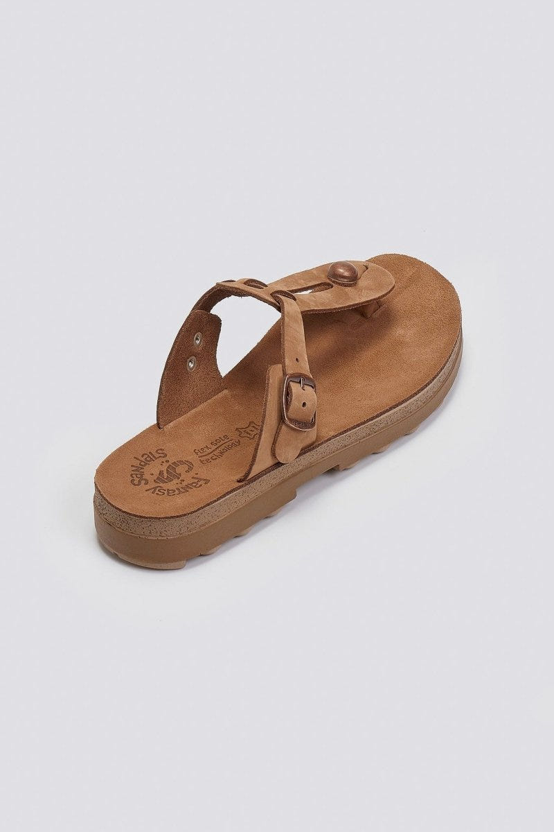 Σανδάλια δερμάτινα με άνοιγμα MIRABELLA FANTASY SANDALS - Κάμελ - thefashionproject.gr - FANTASY SANDALS