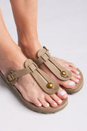 Σανδάλια δερμάτινα με άνοιγμα MIRABELLA FANTASY SANDALS - Χακί - thefashionproject.gr - FANTASY SANDALS