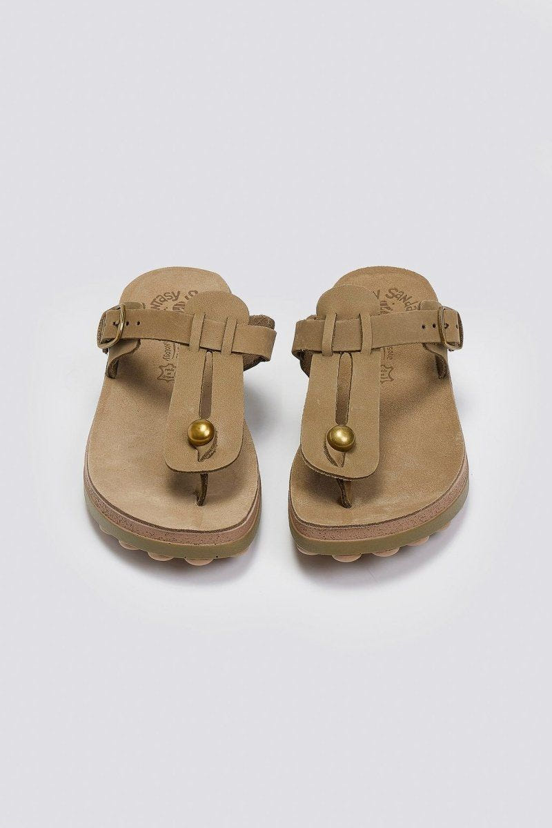 Σανδάλια δερμάτινα με άνοιγμα MIRABELLA FANTASY SANDALS - Χακί - thefashionproject.gr - FANTASY SANDALS