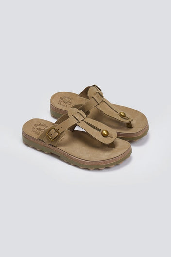 Σανδάλια δερμάτινα με άνοιγμα MIRABELLA FANTASY SANDALS - Χακί - thefashionproject.gr - FANTASY SANDALS