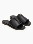 Σανδάλια δερμάτινα με άνοιγμα στη φάσα Iris Sandals - Μαύρο - thefashionproject.gr - IRIS