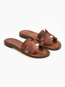 Σανδάλια δερμάτινα με ανοίγματα Iris Sandals - Καφέ - thefashionproject.gr - IRIS