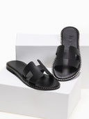 Σανδάλια δερμάτινα με ανοίγματα Iris Sandals - Μαύρο - thefashionproject.gr - IRIS
