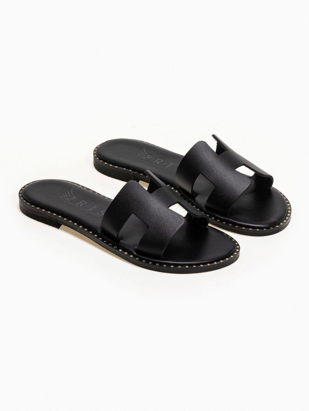 Σανδάλια δερμάτινα με ανοίγματα Iris Sandals - Μαύρο - thefashionproject.gr - IRIS