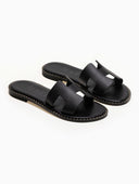Σανδάλια δερμάτινα με ανοίγματα Iris Sandals - Μαύρο - thefashionproject.gr - IRIS