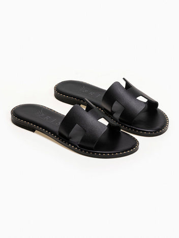 Σανδάλια δερμάτινα με ανοίγματα Iris Sandals - Μαύρο - thefashionproject.gr - IRIS