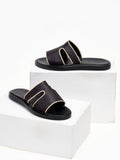 Σανδάλια δερμάτινα με ανοίγματα Iris Sandals - Μαύρο - thefashionproject.gr - IRIS