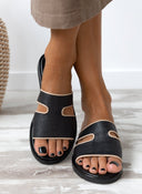 Σανδάλια δερμάτινα με ανοίγματα Iris Sandals - Μαύρο - thefashionproject.gr - IRIS