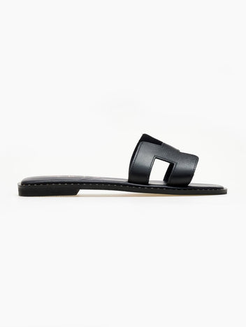 Σανδάλια δερμάτινα με ανοίγματα Iris Sandals - Μαύρο - thefashionproject.gr - IRIS