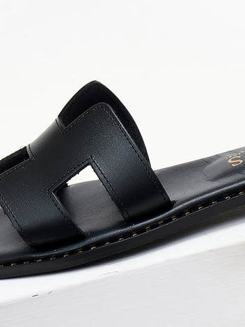 Σανδάλια δερμάτινα με ανοίγματα Iris Sandals - Μαύρο - thefashionproject.gr - IRIS