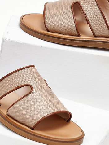 Σανδάλια δερμάτινα με ανοίγματα Iris Sandals - Μπεζ - thefashionproject.gr - IRIS