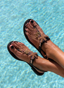 Σανδάλια δερμάτινα με αστερία Iris Sandals - Μαύρο - thefashionproject.gr - IRIS