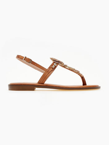 Σανδάλια δερμάτινα με αστερία Iris Sandals - Ταμπά - thefashionproject.gr - IRIS