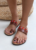Σανδάλια δερμάτινα με boho φάσα estil - Ταμπά - thefashionproject.gr - Estil