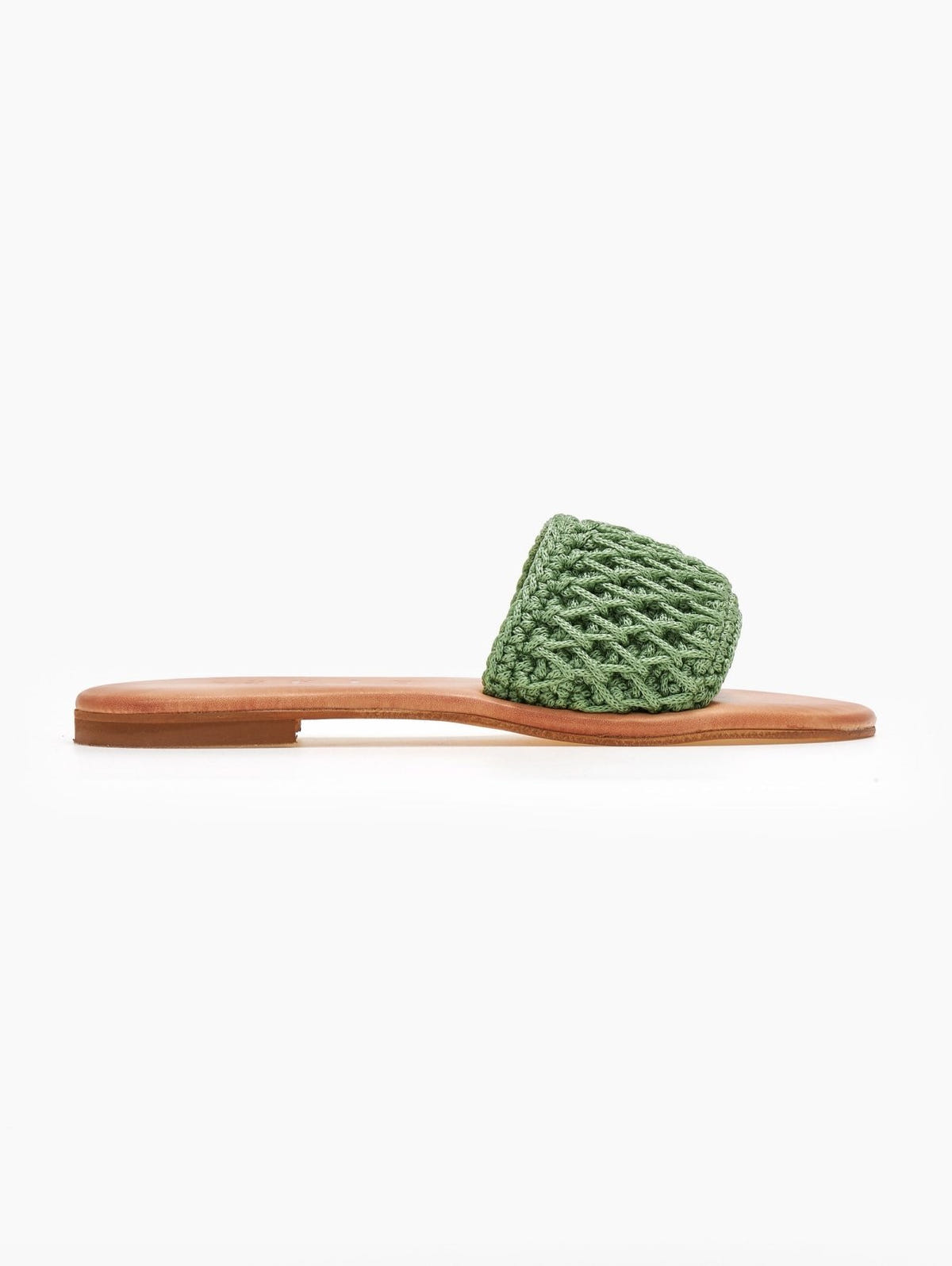 Σανδάλια δερμάτινα με crochet φάσα Iris Sandals - Πράσινο - thefashionproject.gr - IRIS