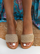 Σανδάλια δερμάτινα με crochet φάσα Iris Sandals - Χρυσό - thefashionproject.gr - IRIS