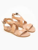 Σανδάλια δερμάτινα με crossover μπαρέτα Iris Sandals - Φυσικό - thefashionproject.gr - IRIS