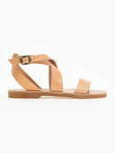 Σανδάλια δερμάτινα με crossover μπαρέτα Iris Sandals - Φυσικό - thefashionproject.gr - IRIS