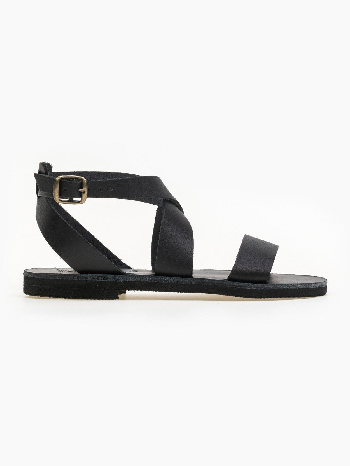Σανδάλια δερμάτινα με crossover μπαρέτα Iris Sandals - Μαύρο - thefashionproject.gr - IRIS