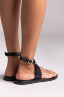 Σανδάλια δερμάτινα με δάκτυλο Iris Sandals - Μαύρο - thefashionproject.gr - IRIS
